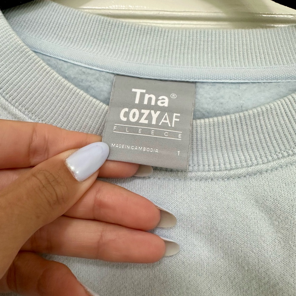 TNA Sky Blue CozyAF Fleece Sweatset - Picture 3 of 8